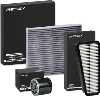 Produktbild von RIDEX Filterset Inspektionspaket Filtersatz für TOYOTA COROLLA (ZZE12, NDE12, ZDE12) RAV 4 II (CLA2, XA2, ZCA2, ACA2) COROLLA Kombi (E12J, E12T)