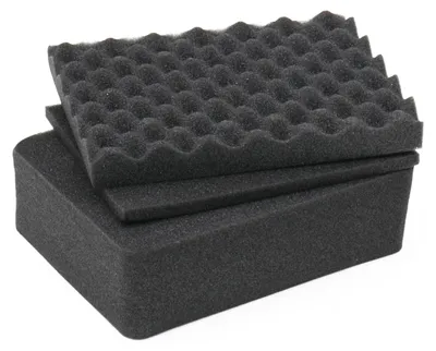 Koffereinlagen Set mit Rasterschaumstoff für Outdoor-Fotokoffer von HMF mit 27 cm Breite