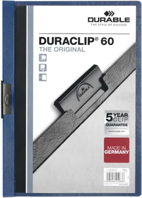 Zdjęcie produktu dla Segregator z klipsem DURACLIP ORIGINAL 60 DIN A4 ciemnoniebieski