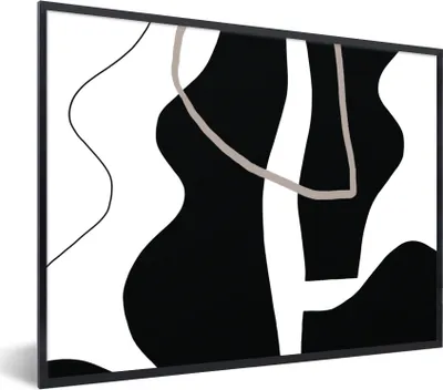 Produktbild von MuchoWow® Gerahmtes Poster Abstrakt - Minimalismus - Design 80x60 cm - Poster mit Schwarzem Bilderrahmen Wandposter Rahmen Foto Bilder - Schwarzem - Mit Gestell