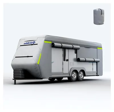 Produktbild von Schutzhülle für Wohnmobile, wetterfeste Abdeckungen - hochwertige Abdeckplane, 5,5-6,7 m, wasserdicht, atmungsaktiv, grau 20-22' (610 * 250 * 235 cm)