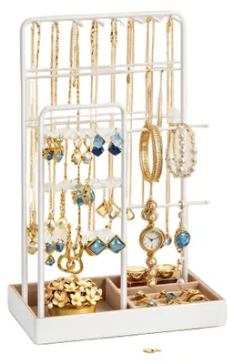Productafbeelding van Trapdecoratieplank – Standaard – Organizer – wit – 11,5 x 19,6 x 30,8 cm