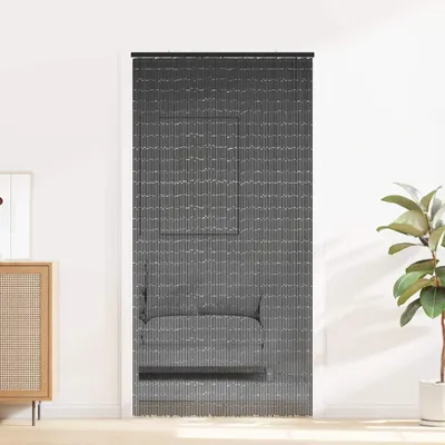 Image de vidaXL Rideau de porte anti-insectes gris foncé 90x220 cm bambou