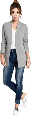 Produktbild von BeWear Lange Jacke für Frauen Anton B030 grau S
