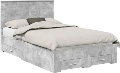Immagine prodotto di vidaXL Giroletto con testiera grigio cemento 120 x 200 cm materiale a base di legno