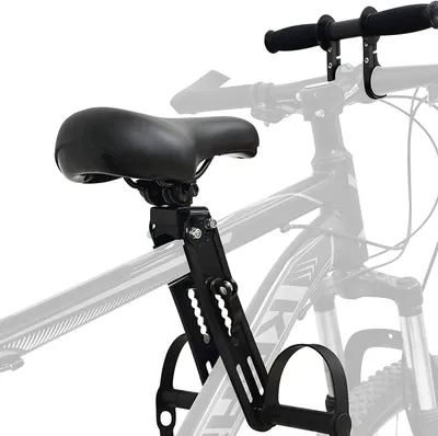 Immagine prodotto di Seggiolino per bicicletta per bambini - Sedile anteriore - Per pedalare insieme - Sicuro e confortevole - Fino a 21,8 kg - Nero