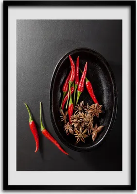 Produktbild von Bild - Bilderrahmen - Foto - 70 cm x 100 cm - MDF - Rahmen - Wandkunst - Chilischoten