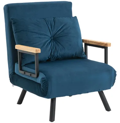 Productafbeelding van HOMCOM slaapstoel, eenpersoonsbank met bedfunctie, relaxstoel met rugkussen