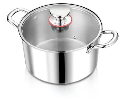 Produktbild von Solidchoice - Edelstahl-Suppentopf mit Glasdeckel, Durchmesser 20 cm