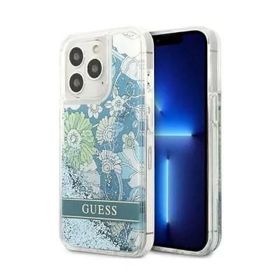Immagine prodotto di Guess Guhcp13Xlflsn Custodia rigida per Iphone 13 Pro Max 6.7 verde/verde Fiore Liquido Glitter