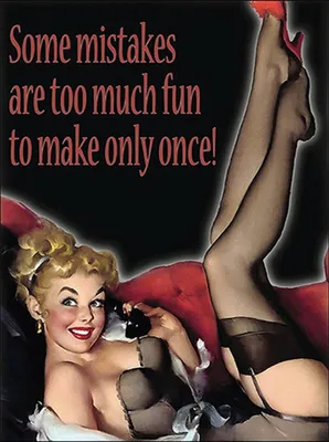 Obrázek produktu pro vianmo Dřevěná cedule 40x30 cm Pin Up sexy Frau some mistakes are too