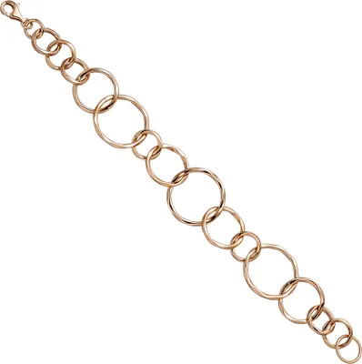 Produktbild von Armband mit großen Gliedern 925 Sterling Silber rotgold vergoldet 19 cm