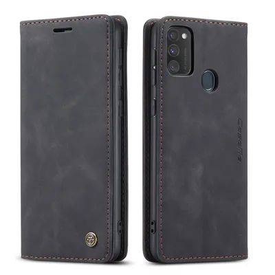 Obrázek produktu pro Galaxy M30s Pouzdro, RetroPolyuretanKožené Pouzdro, Kapsy na Karty, Magnetické Uzavírání, Pouzdro s Funkcí Stojánku pro Samsung Galaxy M30S / M21 černé