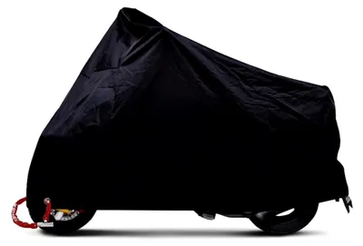 Produktbild von Motorradabdeckung 4XL für Garage und Scooter, schwarze Abdeckplane, wasserdicht, UV-Schutz, Schutzhülle