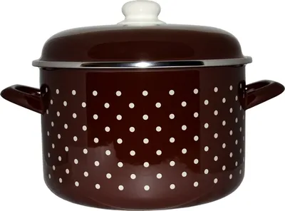 Obrázek produktu pro Hrnec s poklicí hnědý, puntík 16cm 2lt