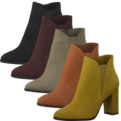 Produktbild von Tamaris Damen Stiefeletten Velouroptik Blockabsatz 1-25387-25, Größe:41 EU, Farbe:Schwarz