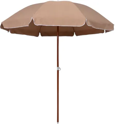 Obrázok produktu pre Záhradný slnečník, oceľová tyč 240 cm, sivohnedý