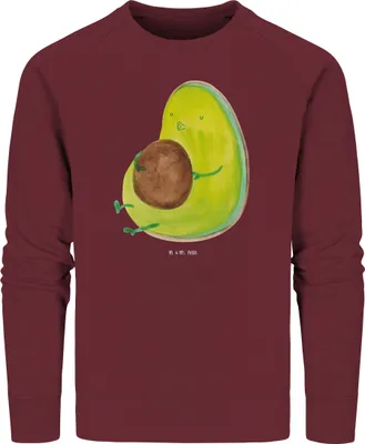Produktbild von Mr. & Mrs. Panda Rundhals Sweatshirt Avocado Pfeifen Größe L - Burgundy - Geschenk, Pulli, Nachhaltiger Pullover, Sweater, Schwanger, Abnehmen, Ernährung, Baumwoll, Diät