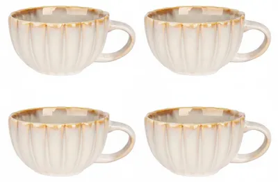 Productafbeelding van Cosy & Trendy Cappuccino Kop met Oor Astera Pearl Beige - ø 12 cm / 450 ml - 4 Stuks