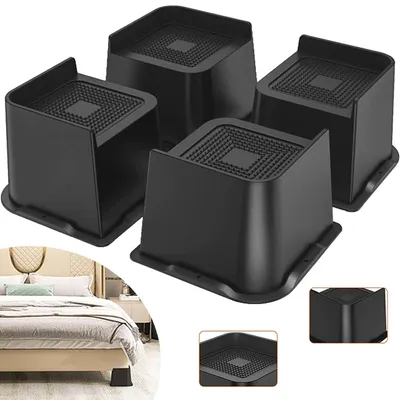Produktbild von 4 Stück Möbelerhöhung, L-Form Betterhöhung, Tischbein Verlängerung Möbelerhöhung, für Schreibtisch Sofa Tisch Couch Stuhlbein Bett Füße