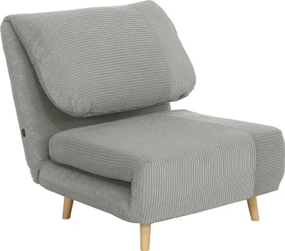 Zdjęcie produktu dla HOMCOM 2 w 1 rozkładana sofa z funkcją spania, regulowane oparcie, łóżko gościnne do 200 kg, fotel relaksacyjny w kolorze sztruksu, składany fotel do salonu lub sypialni, 82 x 89 x 83 cm, szary