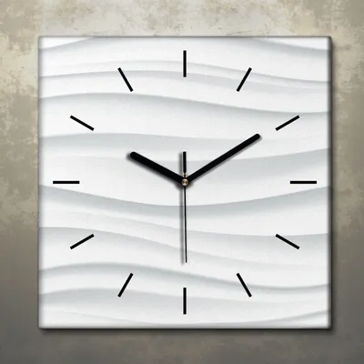 Produktbild von Wohnzimmer Leinwand Uhr Geräuschlos Küche 30x30 Geometrisch, Abstrakt, Textur, schwarze Zeiger