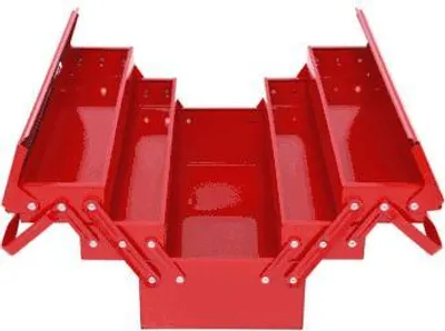 Zdjęcie produktu dla KS TOOLS Metalowa skrzynka narzędziowa, 5 przegródek, 420 mm ( 999.0120 )