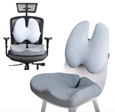 Produktbild von Orthopädisches Lendenkissen 2in1 Sitz und Rücken Für Büro Auto Stuhl Sessel