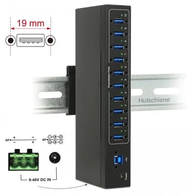 Produktbild von DeLOCK 63919, USB 3.2 Gen 1 (3.1 Gen 1) Micro-B, USB 3.2 Gen 1 (3.1 Gen 1) Type-A, 5000 Mbit/s, Schwarz, Metall, China