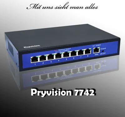 Produktbild von POE Switch 8 Port für Video Überwachung Kamera Pryvision POE 10/100MBPS 8 Kanal