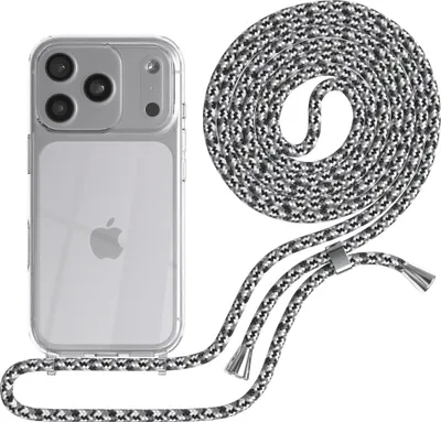 Produktbild von EAZY CASE Handykette mit Hülle für Apple iPhone 17 Pro Backcover Handykette, zum Umhängen in Schwarz