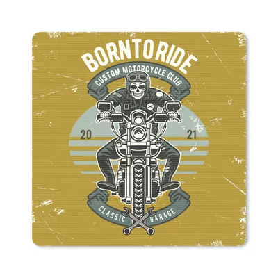 Produktbild von MuchoWow® Mauspad Mousepad Mancave - Motor - Totenkopf - Vintage 30x30 cm - Mousepads - Maus Mat - Pad - Mausunterlage - Gaming