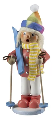 Produktbild von Räucherfigur Weihnachten Saico Mädchen mit Ski