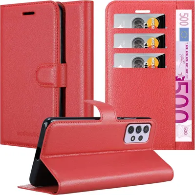 Immagine prodotto di Cadorabo custodia per Samsung Galaxy A73 5G custodia protettiva in rosso custodia per cellulare cover chiusura magnetica