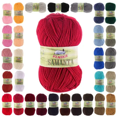 10 x 50g Strickgarn Samanta Uni Häkelgarn Strickwolle himbeerrot
