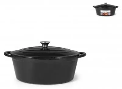 Immagine prodotto di H&H Casseruola In Ghisa Smaltata Nero Cm 21X27