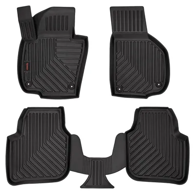 Produktbild von Gummi-Fußmatten für Skoda Superb II 3T 2008-2015 (Limousine/Kombi) – 4-tlg, Schwarz, passgenau