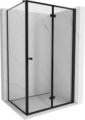 Produktbild von Mexen Mist-F T Falttür-Duschkabine rechts 90 x 120 cm, schwarzer Rahmen, schwarz - 8A6T-090-120-70-70-P