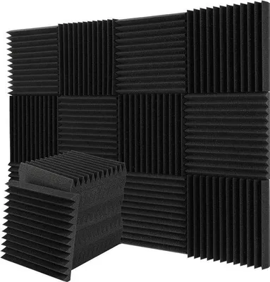 Obrázek produktu pro Akustické pěnové panely s odhlučněním, černé, 24 kusů, pro domácnost nebo studio