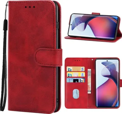 Produktbild von Mobigear Wallet  Motorola Moto G72 Hülle Klapphülle Geldbörse - Rot