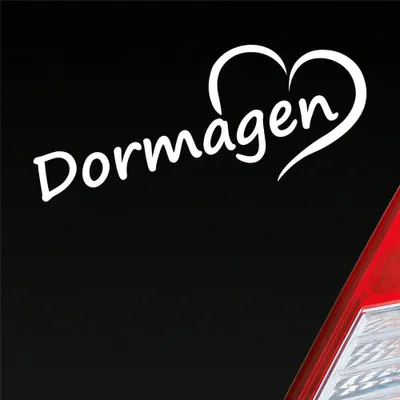 Produktbild von Auto Aufkleber Dormagen Herz Stadt City Liebe Love 19,5x8 cm Weiss Matt Sticker Heckscheibenaufkleber
