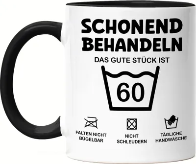 Produktbild von Schonend Behandeln Das Gute Stück ist 60 Tasse Schwarz Geburtstag Runder Geburtstag Sarkasmus Humor
