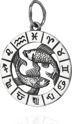 Produktbild von Kettenanhänger Sternzeichen Fisch 925 Silber Horoskop 25mm Zodiak Anhänger