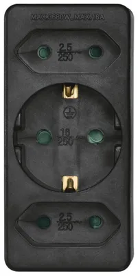 Produktbild von Hama 00223216, Drinnen, Gerade, Schwarz, 3 AC-Ausgänge, 1 Stück(e), 230 mm