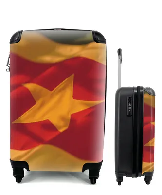 Produktbild von MuchoWow® Koffer Handgepäck Trolley Rollkoffer Kleine Reisekoffer mit 4 Rollen - Die Flagge von Suriname - Cabin Size < 55x40x23 cm & 55x40x20 cm - Fotokoffer - Kabinenkoffer - Boardgepäck - Reise-Box - Reisekoffer - Reisegepäck - Koffer mit Bild - Trolley für Kinder