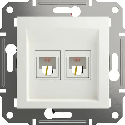 Produktbild von Schneider Electric ASFORA RJ11-Telefondose 2-Fach UP weiss EPH4270121D