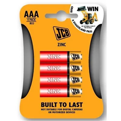 Obrázok produktu pre Batéria JCB R03/AAA zinko-chlor 4blister