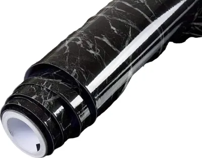 Produktbild von Selbstklebende Folie in Marmoroptik, Marmor, Wasserdicht, Dekorfolie für Küchenschrank, Küchenfolie (45 x 300cm), Schwarz - MARBLEEX