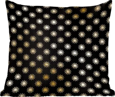 Produktbild von MuchoWow® Zierkissen Sofakissen Wohnzimmer Dekokissen 50x50 cm Muster - Sonne - Gold - Komfort - Sofakissen
