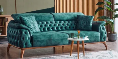 Obrázek produktu pro 3místná designová pohovka Chesterfield Čalounění pohovky textilní